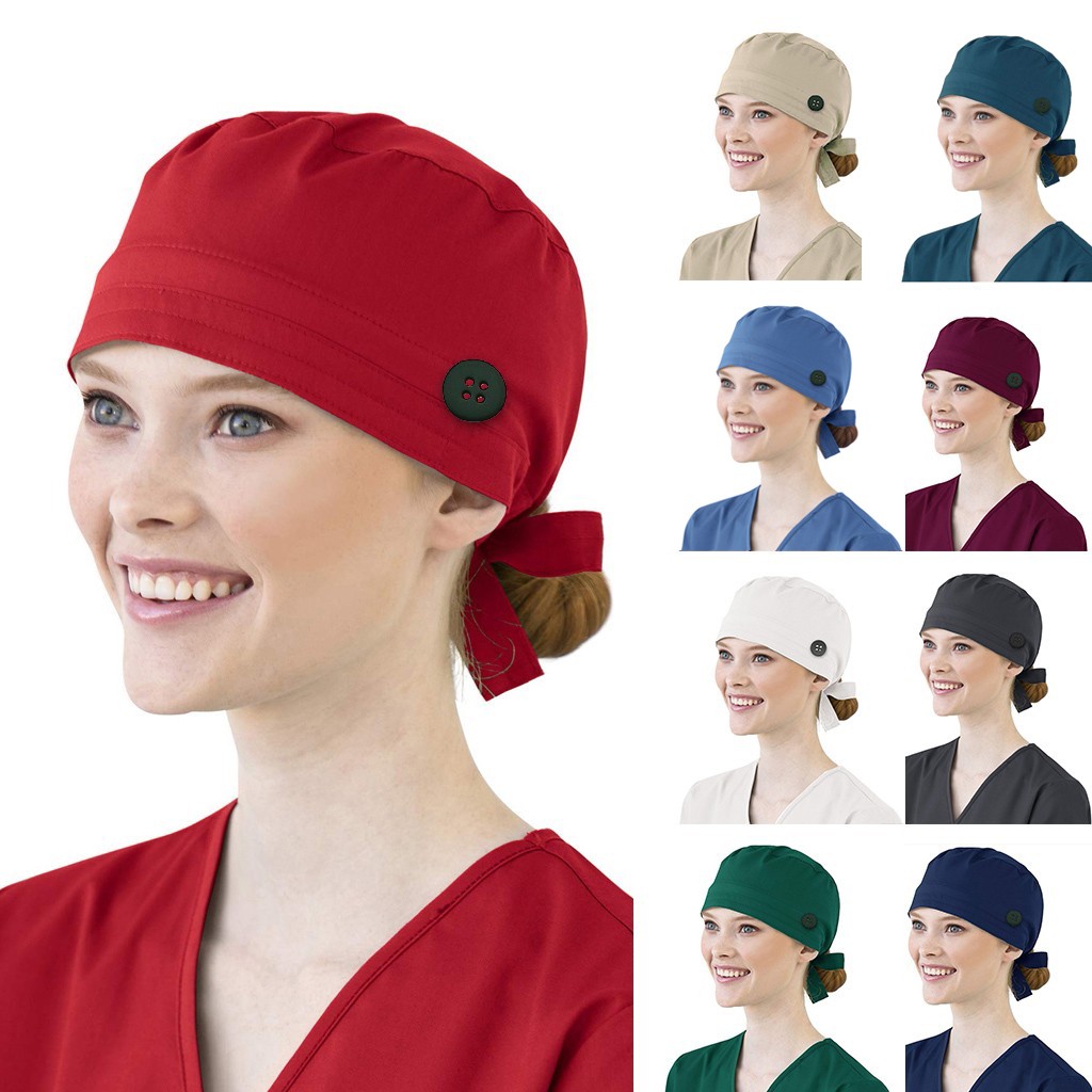 Topi Scrub Warna Solid dengan  - Medical Lab Tech ulasan dan harga